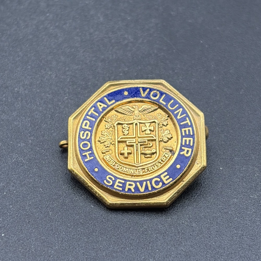 Hospital Volunteer Service Gold‎ Tone Lapel Hat Pin